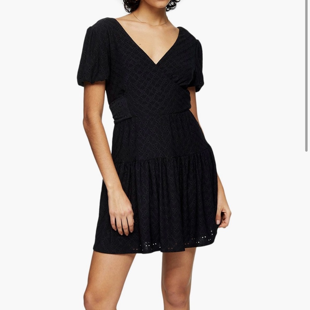 Topshop  Black eyelet Women's Dress